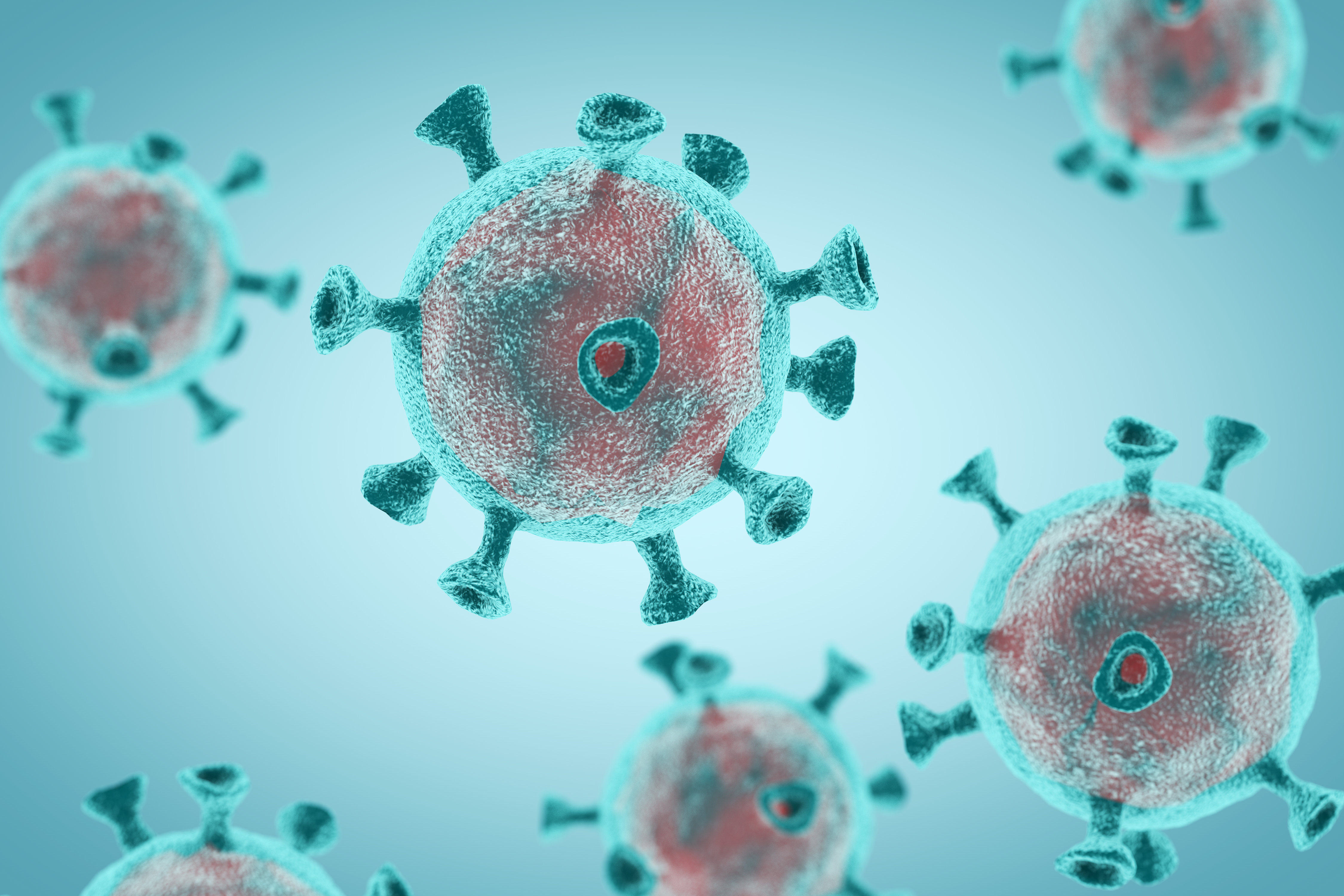 Close-up of COVID-19 virus