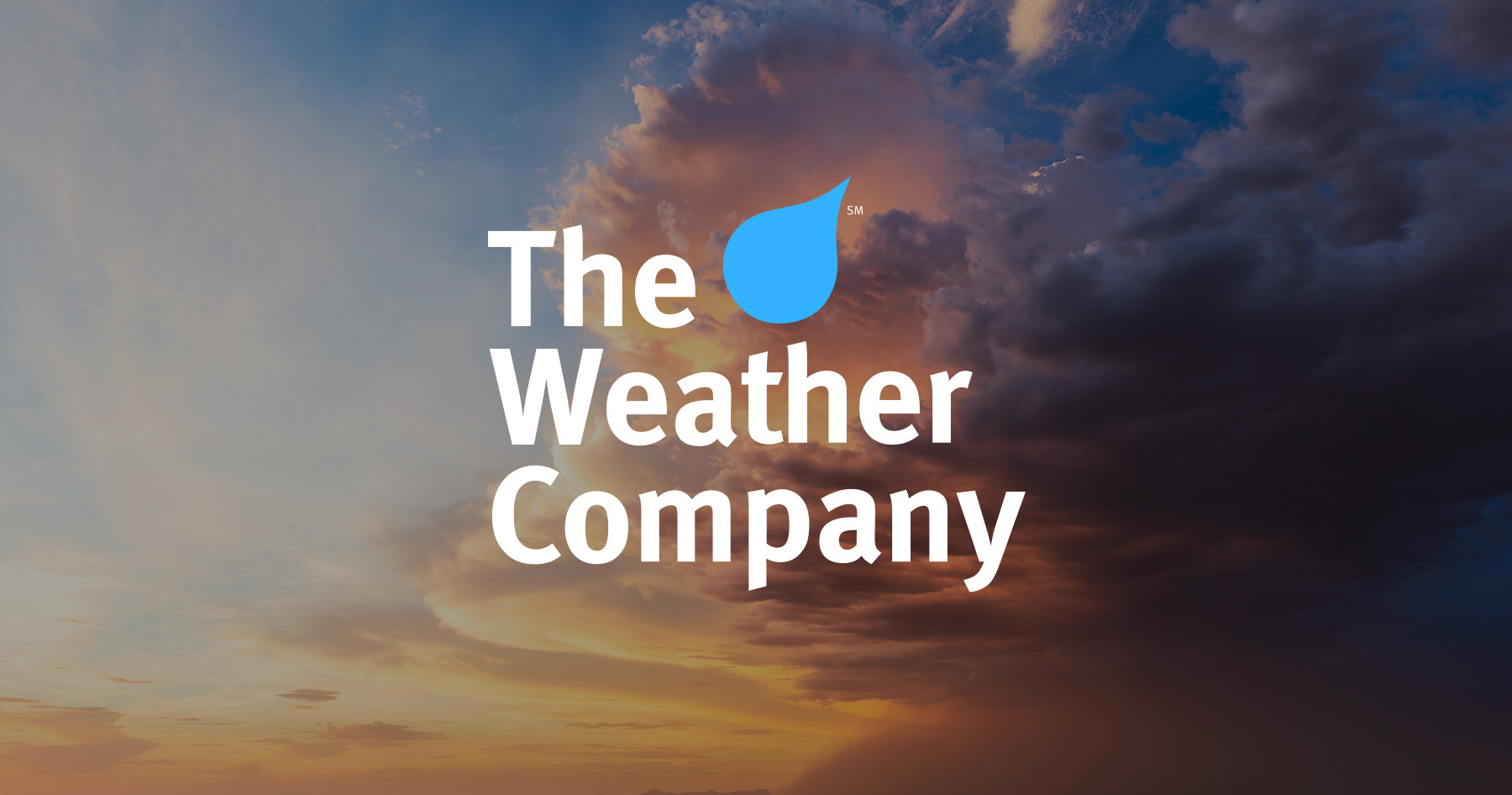 The Weather Company Logo over clouds