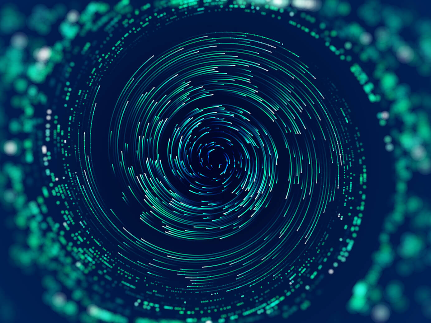 Digital image of blue and green spiral