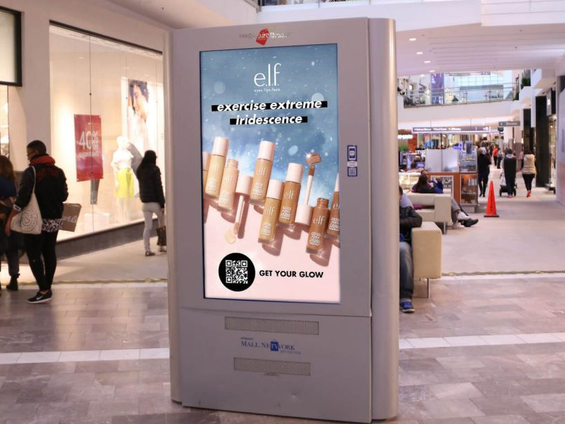 Elf cosmetics poster advertisement inside a mall