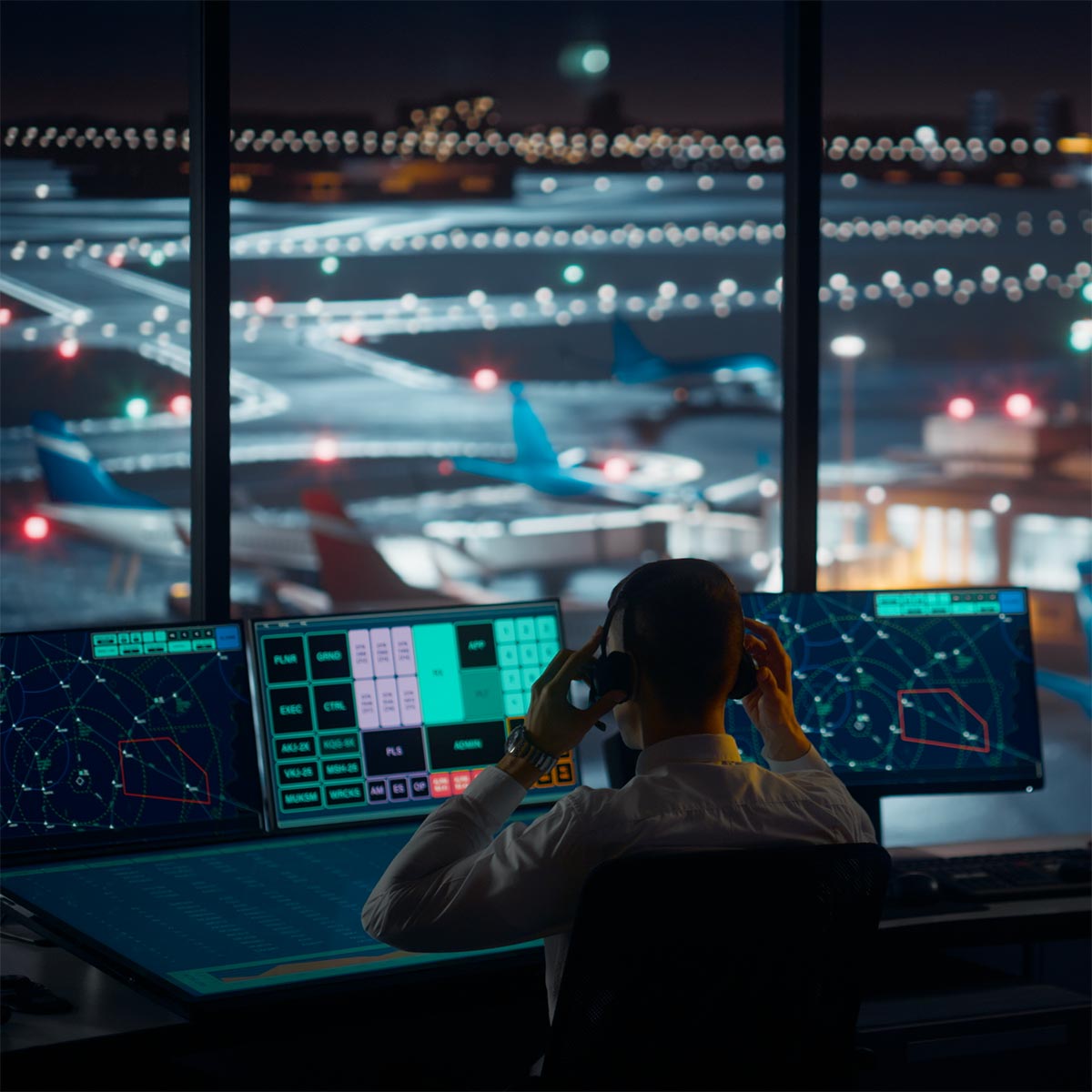 Air traffic control room