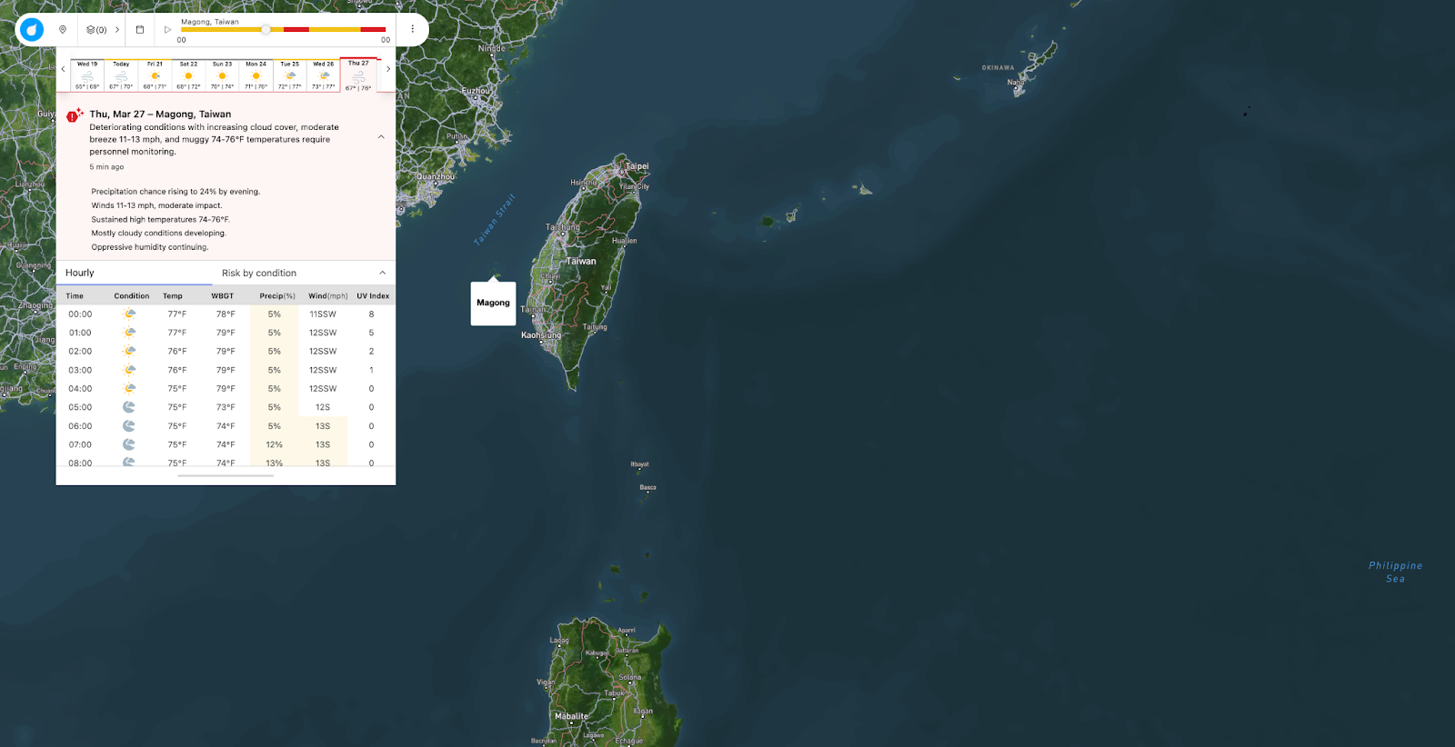 Weatherverse Planner Plugin providing an initial layer of weather intelligence on a location (including a contextual AI summary) within a GIS environment.