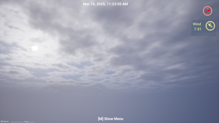 Weatherverse Sim visualizing The Weather Company’s forecast weather data for use in a simulator.