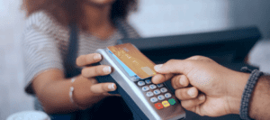 Person paying with a credit card