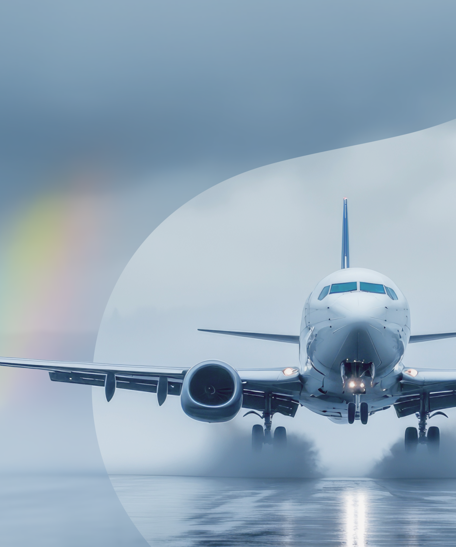 Airplane on wet tarmac mobiile