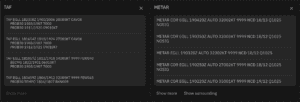 TAF and METAR readouts