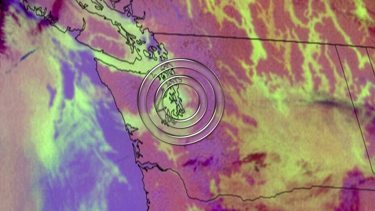 Fog covers the terminal airspace at Boeing Field, diminishing visibility