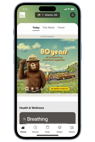 Panoramic banners on The Weather Channel digital