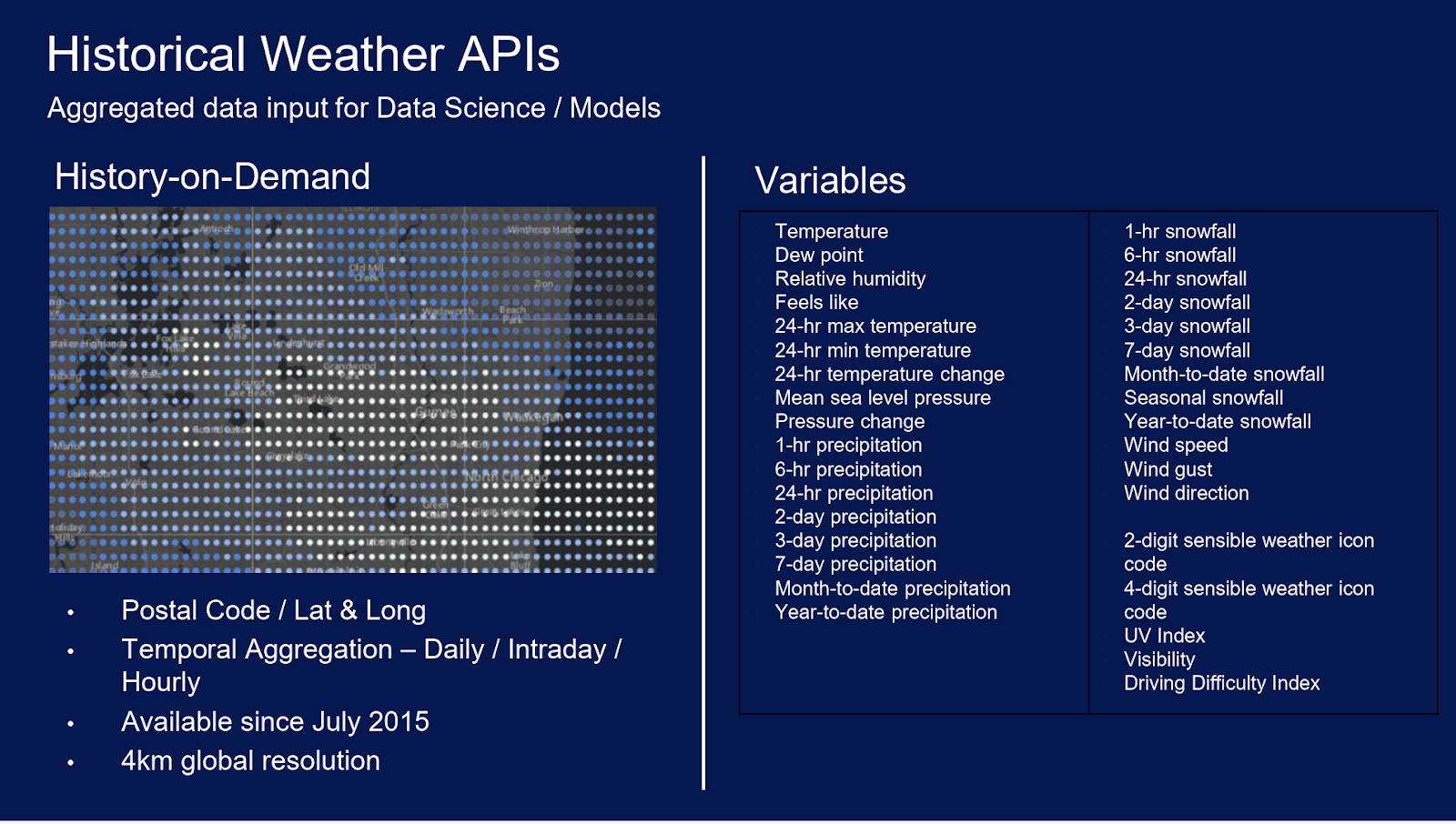 The Weather Company History on Demand APIs