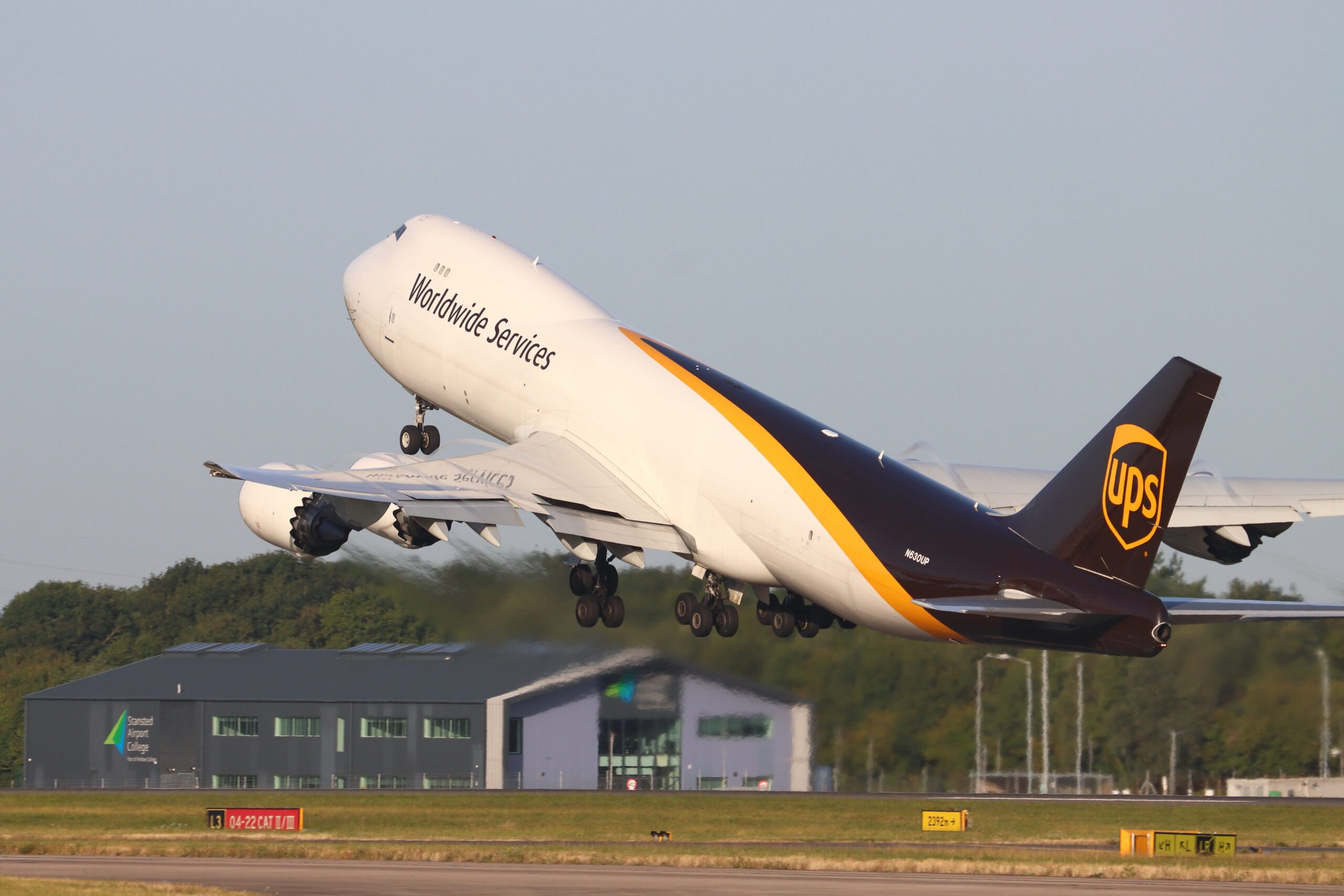 UPS airplane taking off