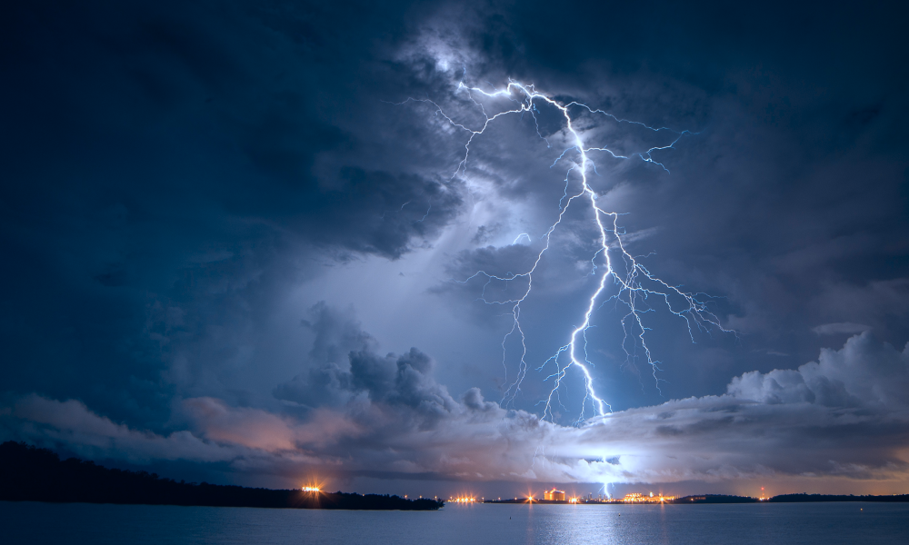 Lightning in the sky
