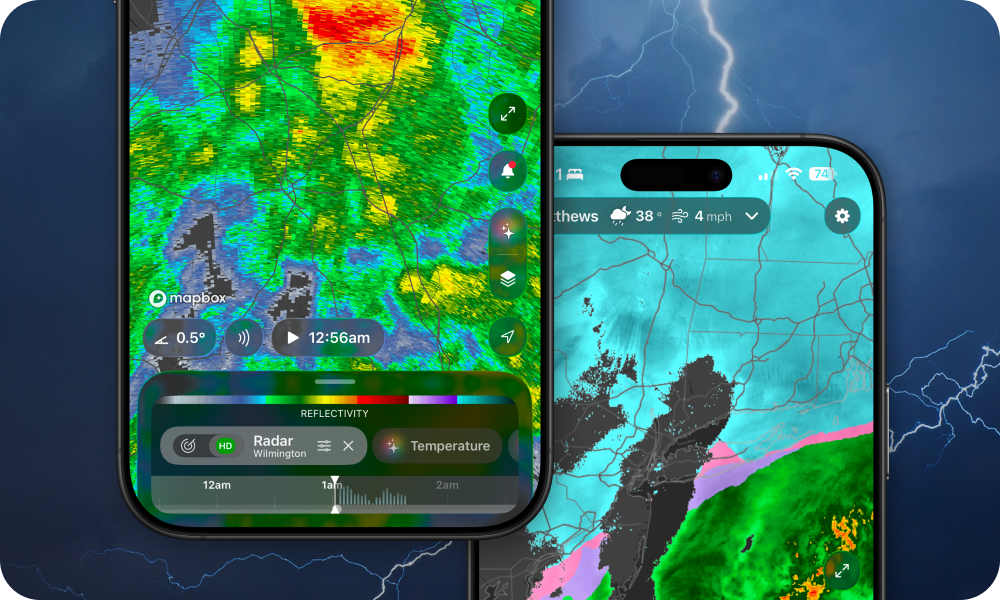 Storm Radar showing radar maps