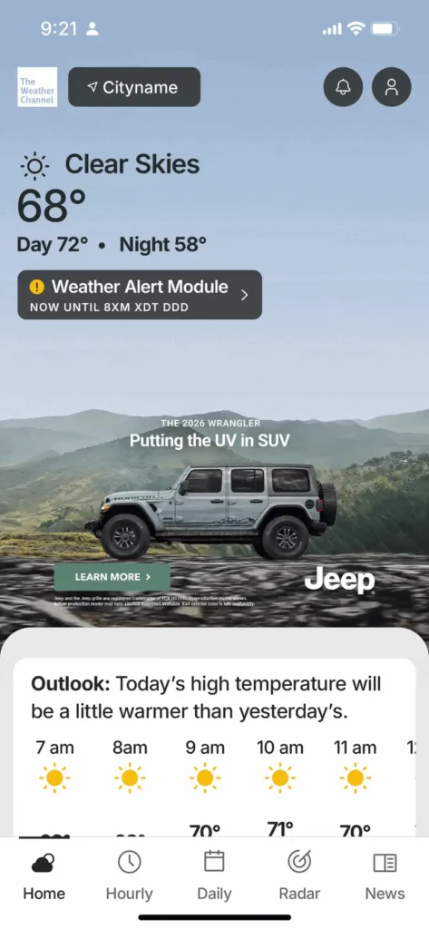 Integrated Marquee creative for Jeep.
