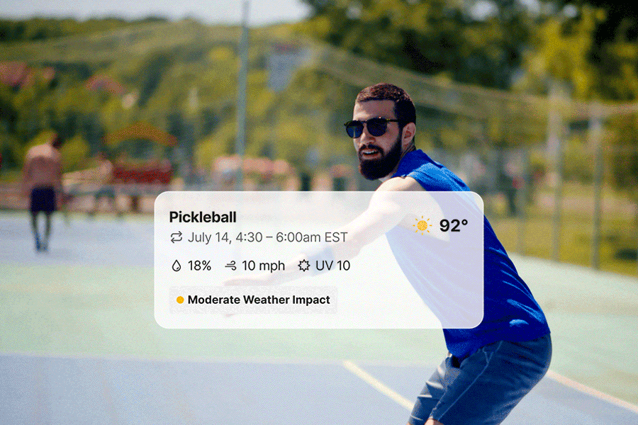 Man playing pickleball